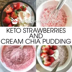 Keto Strawberries and Cream Chia Pudding