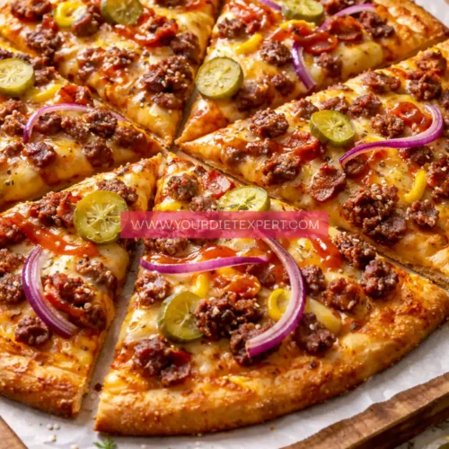 Keto Bacon Cheeseburger Pizza