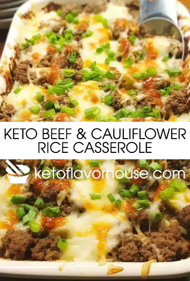 Keto Beef & Cauliflower Rice Casserole