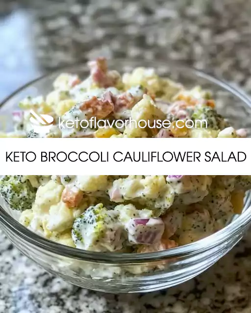 Keto Broccoli Cauliflower Salad