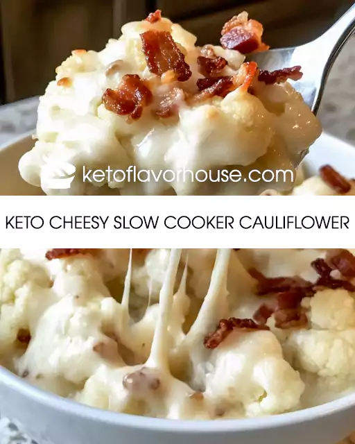 Keto Cheesy Slow Cooker Cauliflower