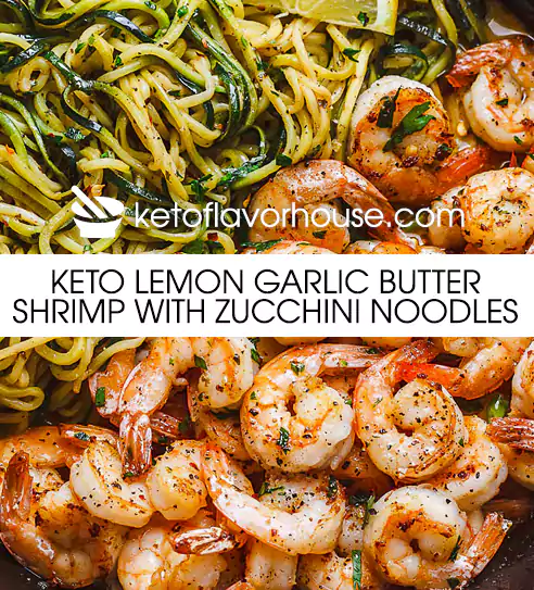 Keto Lemon Garlic Butter Shrimp with Zucchini Noodles