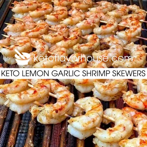 Keto Lemon Garlic Shrimp Skewers