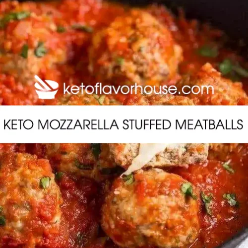 Keto Mozzarella Stuffed Meatballs