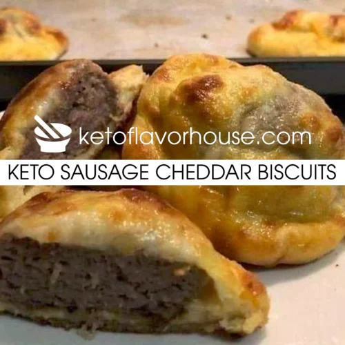 Keto Sausage Cheddar Biscuits