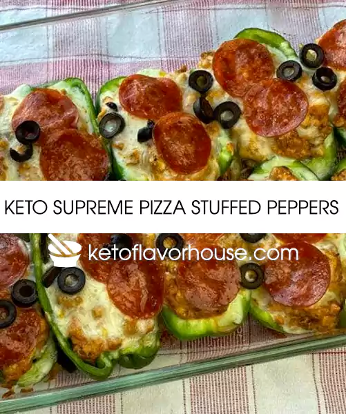 Keto Supreme Pizza Stuffed Peppers