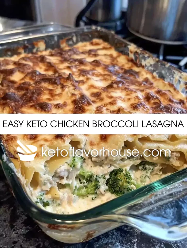 Easy Keto Chicken Broccoli Lasagna