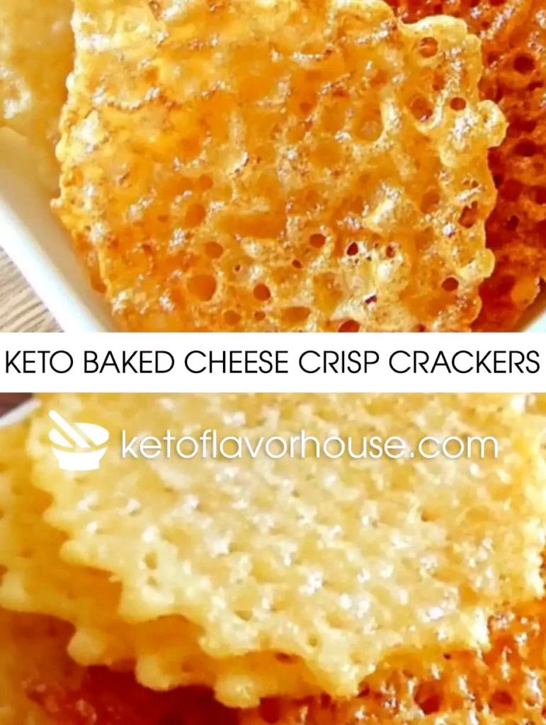 Keto Baked Cheese Crisp Crackers