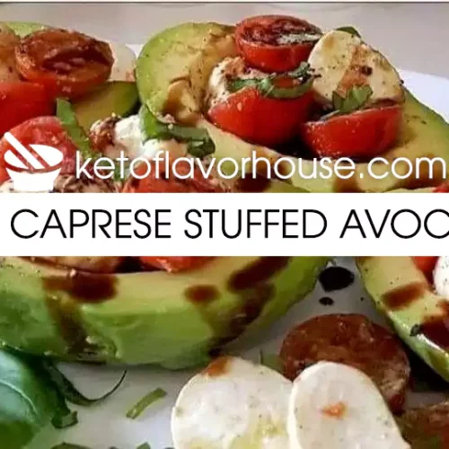 Keto Caprese Stuffed Avocado