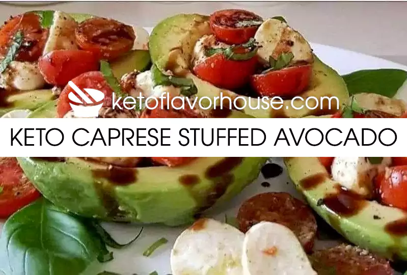 Keto Caprese Stuffed Avocado