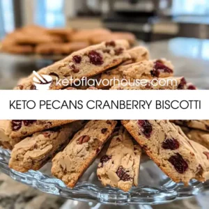 Keto Pecans Cranberry Biscotti