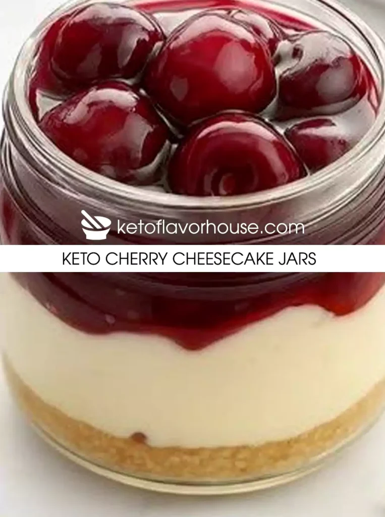 Keto Cherry Cheesecake Jars