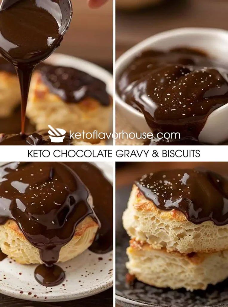 Keto Chocolate Gravy & Biscuits