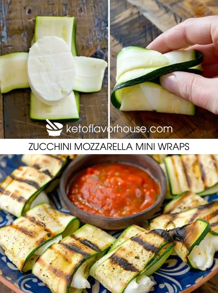 Zucchini Mozzarella Mini Wraps