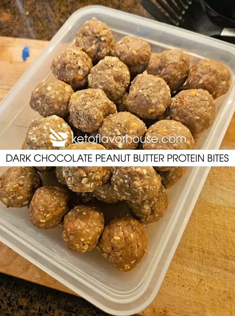 Dark Chocolate Peanut Butter Protein Bites