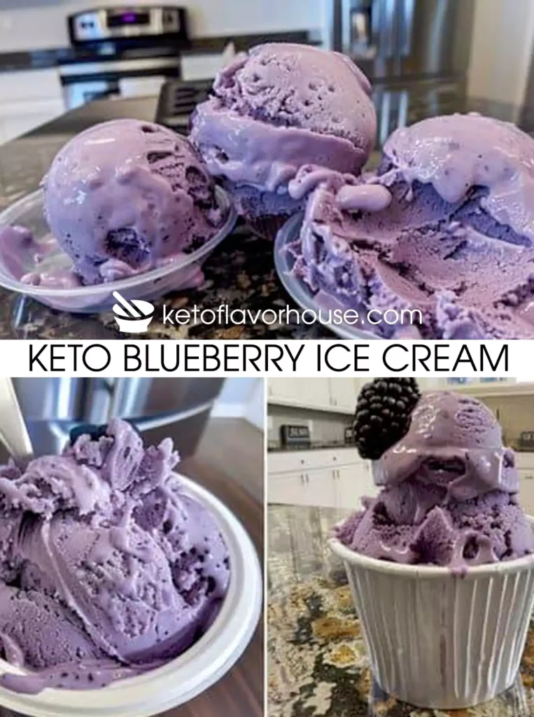 Keto Blueberry Ice Cream