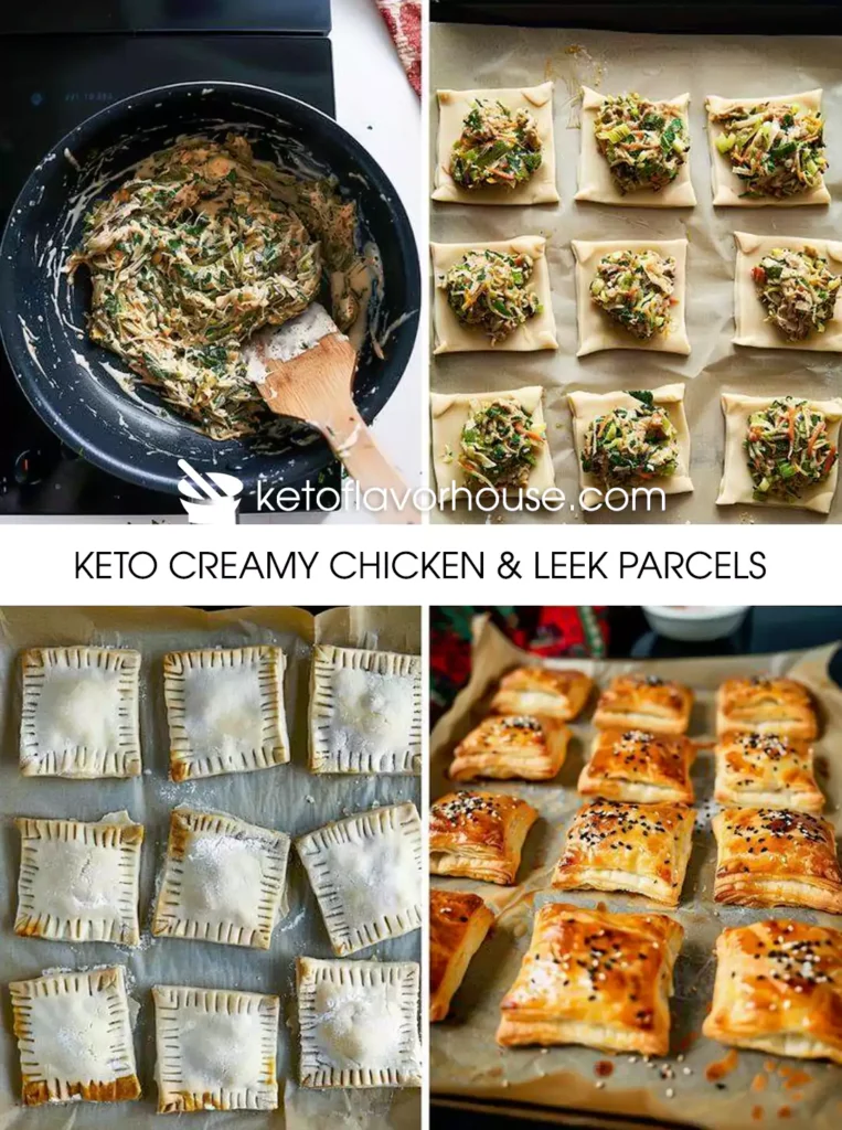 Keto Creamy Chicken & Leek Parcels