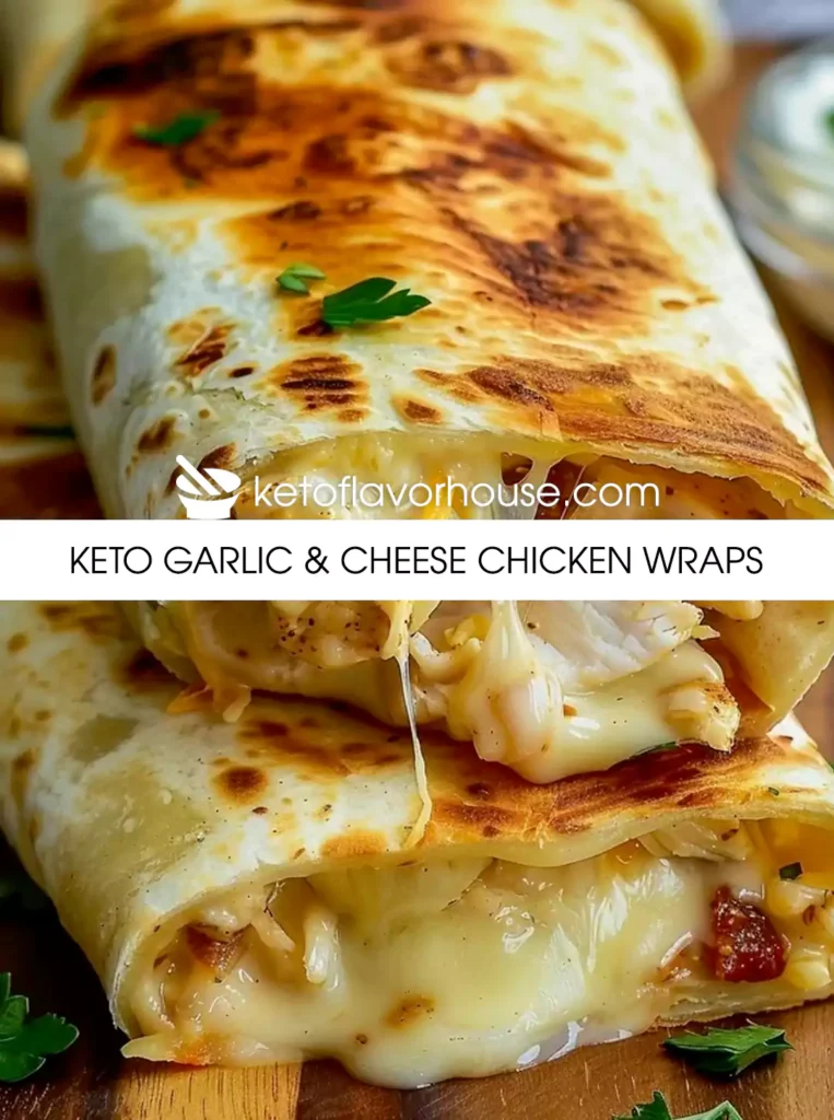 Keto Garlic & Cheese Chicken Wraps