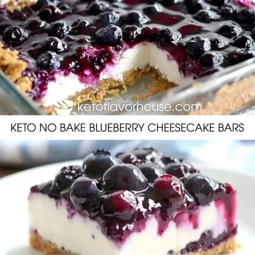Keto No bake Blueberry Cheesecake Bars
