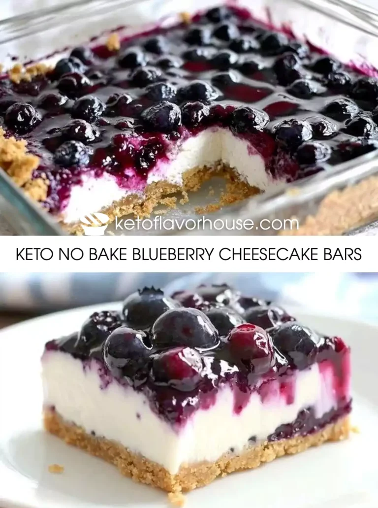 Keto No bake Blueberry Cheesecake Bars