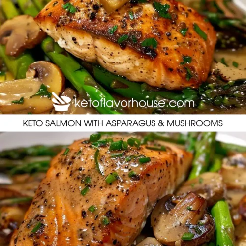 Keto Salmon with Asparagus & Mushrooms