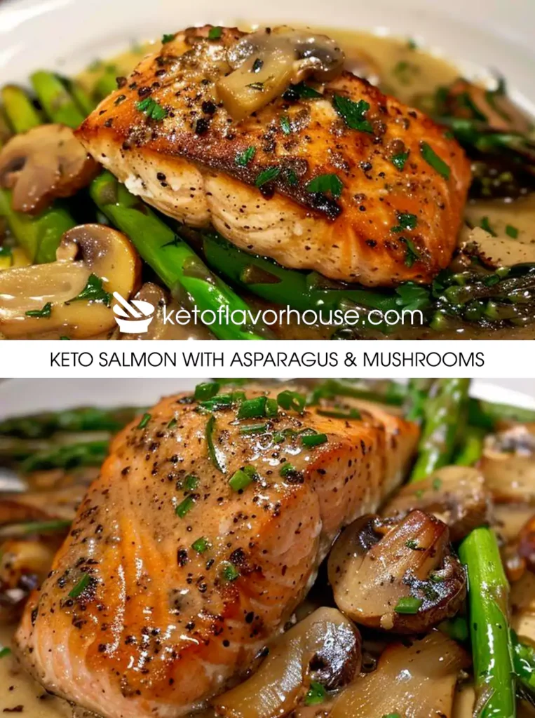 Keto Salmon with Asparagus & Mushrooms