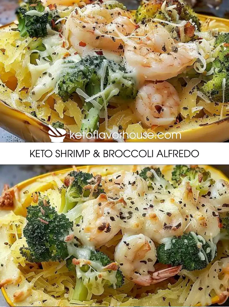Keto Shrimp & Broccoli Alfredo
