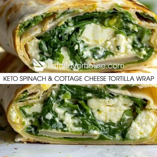 Keto Spinach & Cottage Cheese Tortilla Wrap