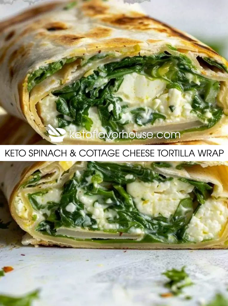 Keto Spinach & Cottage Cheese Tortilla Wrap