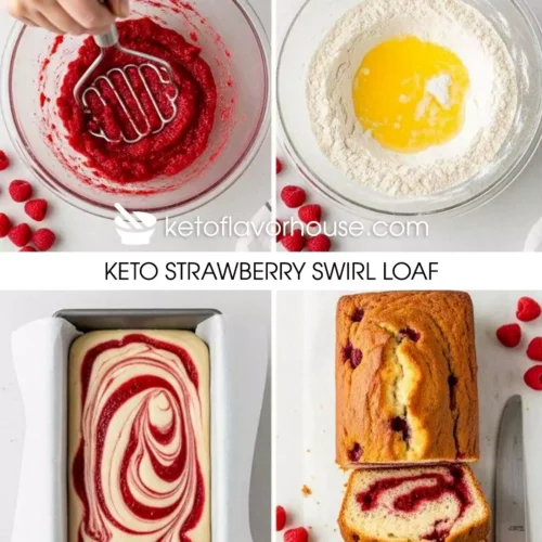 Keto Strawberry Swirl Loaf
