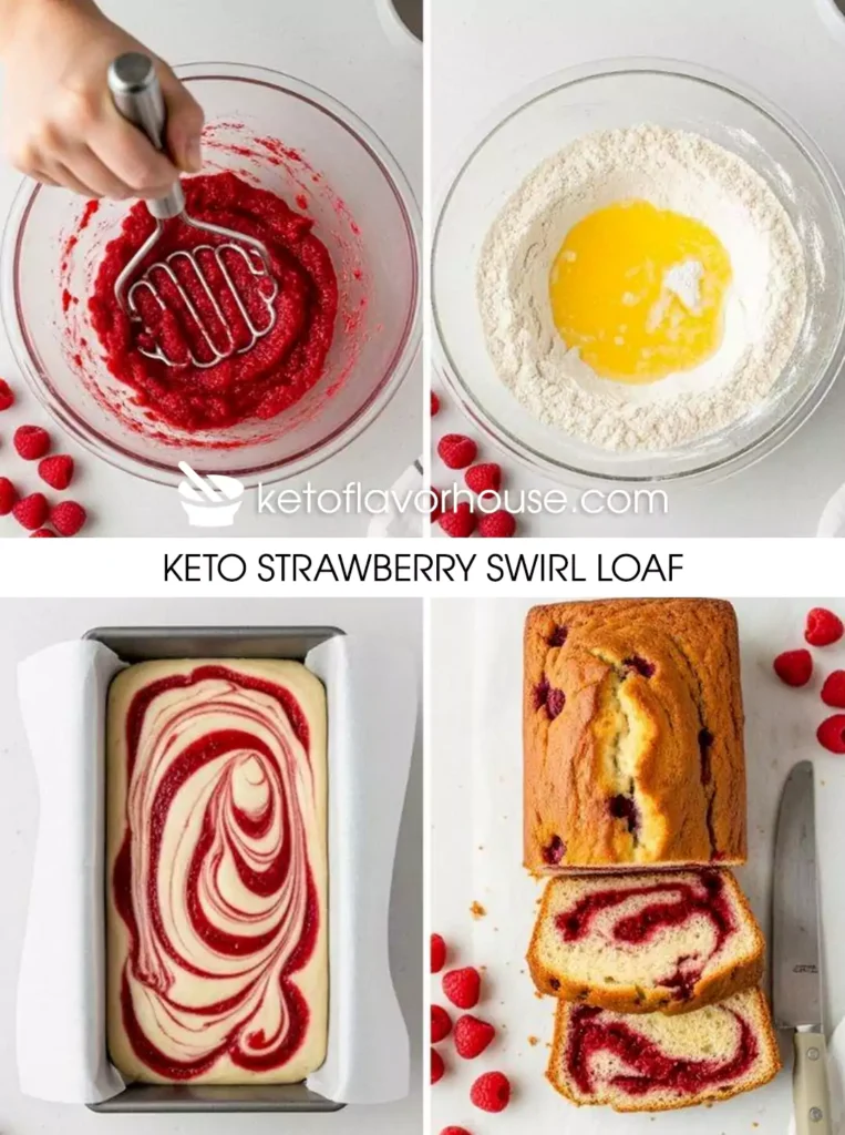 Keto Strawberry Swirl Loaf