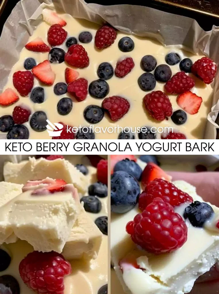 Keto Berry Granola Yogurt Bark