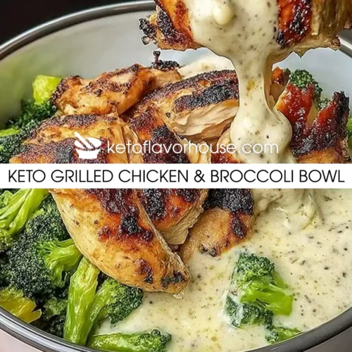 Keto Grilled Chicken & Broccoli Bowl