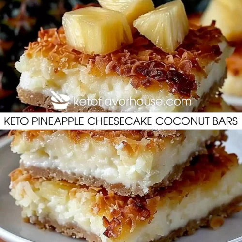Keto Pineapple Cheesecake Coconut Bars