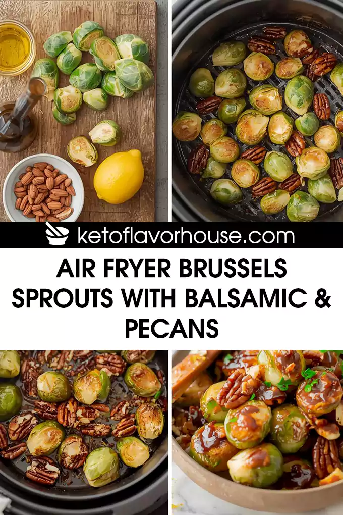 Air Fryer Brussels Sprouts with Balsamic & Pecans