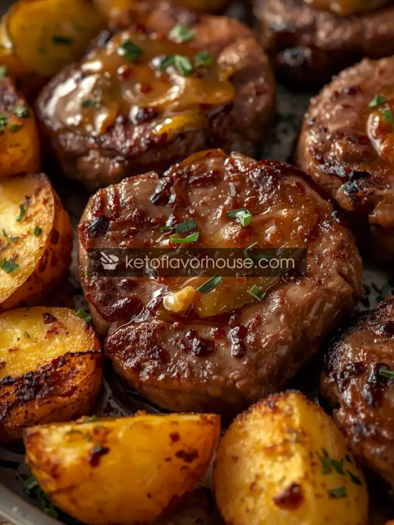 Air Fryer Garlic Butter Steak Bites and Potatoes