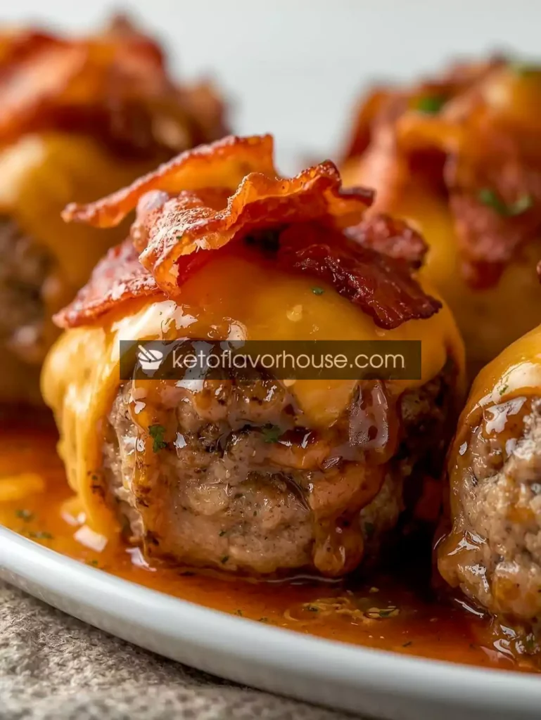 Bariatric Bacon Cheeseburger Meatballs (Low-Carb with Everything Sauce)