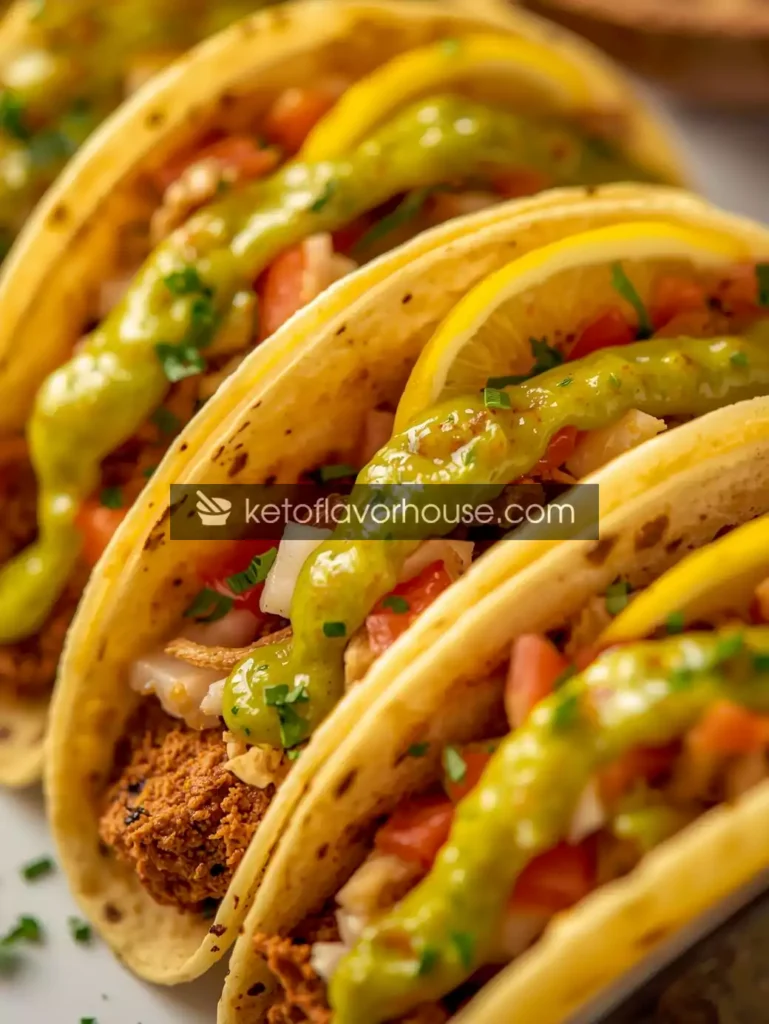 Bariatric Crockpot Tacos with Citrus & Spicy Green Sauce