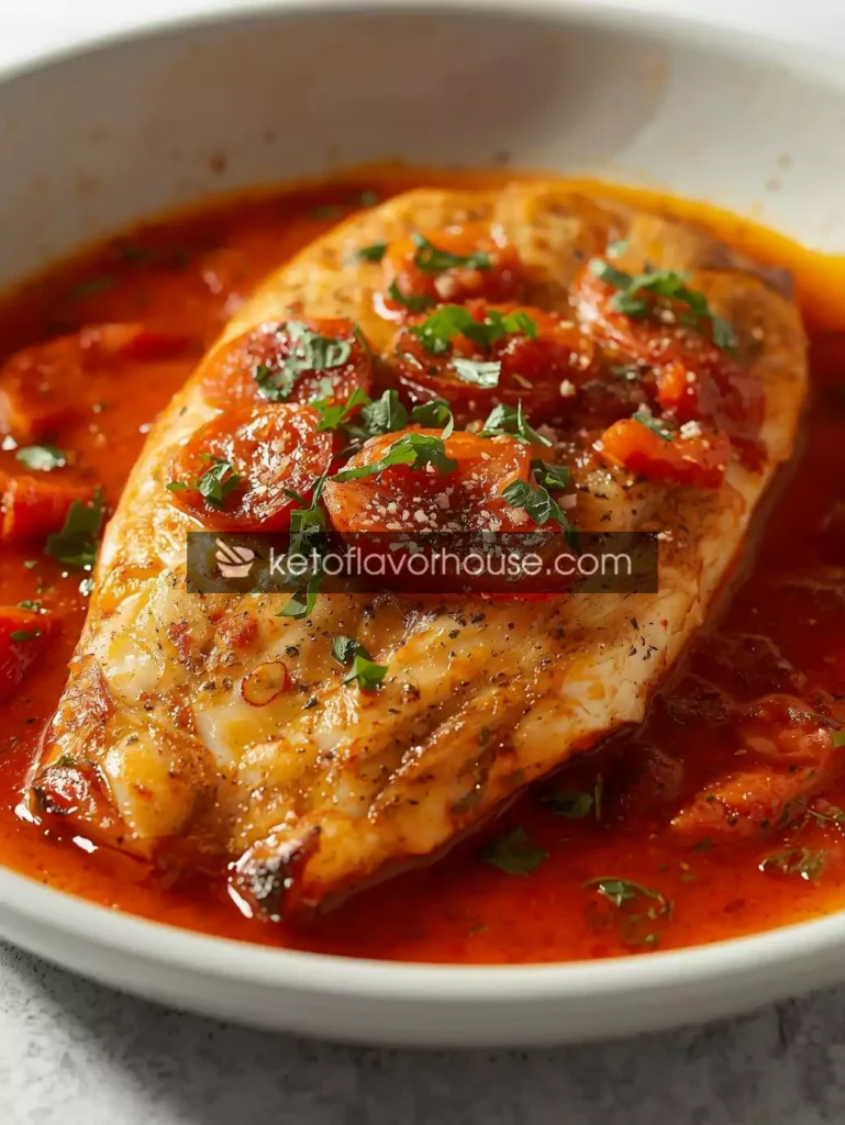 Bariatric Tilapia with Fire Roasted Tomato Sauce (One-Pan Low-Carb Recipe)