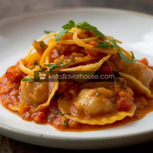 Bariatric Zoodle Ravioli with Pumpkin Sauce