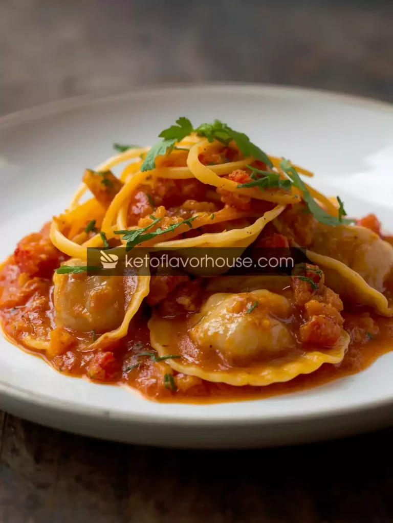 Bariatric Zoodle Ravioli with Pumpkin Sauce