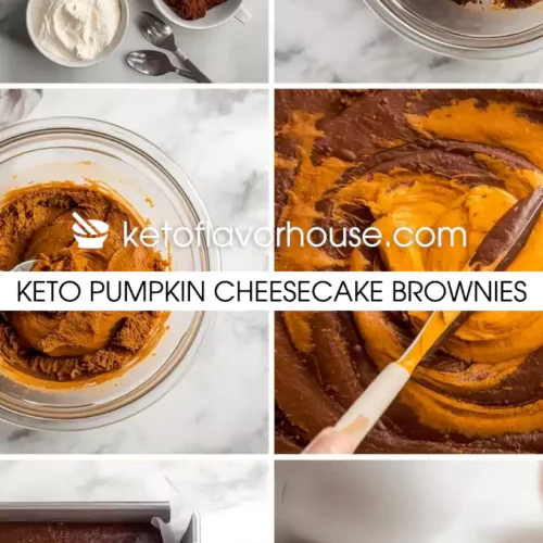 Keto Pumpkin Cheesecake Brownies