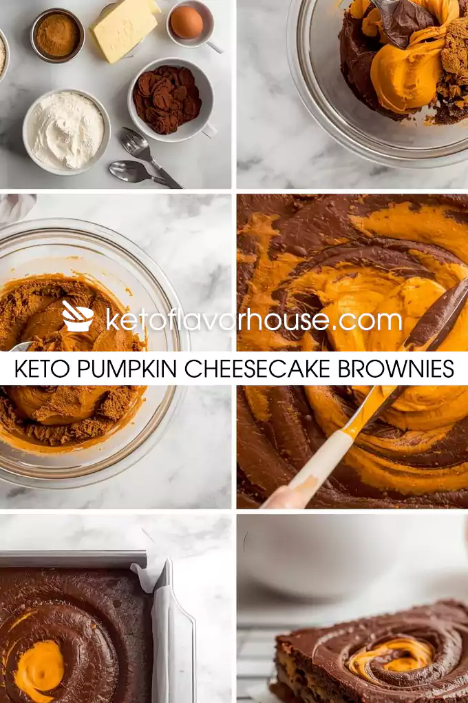 Keto Pumpkin Cheesecake Brownies