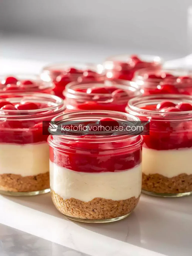 Weight Watchers Cherry Cheesecake Jars (Low-Point No-Bake Dessert)