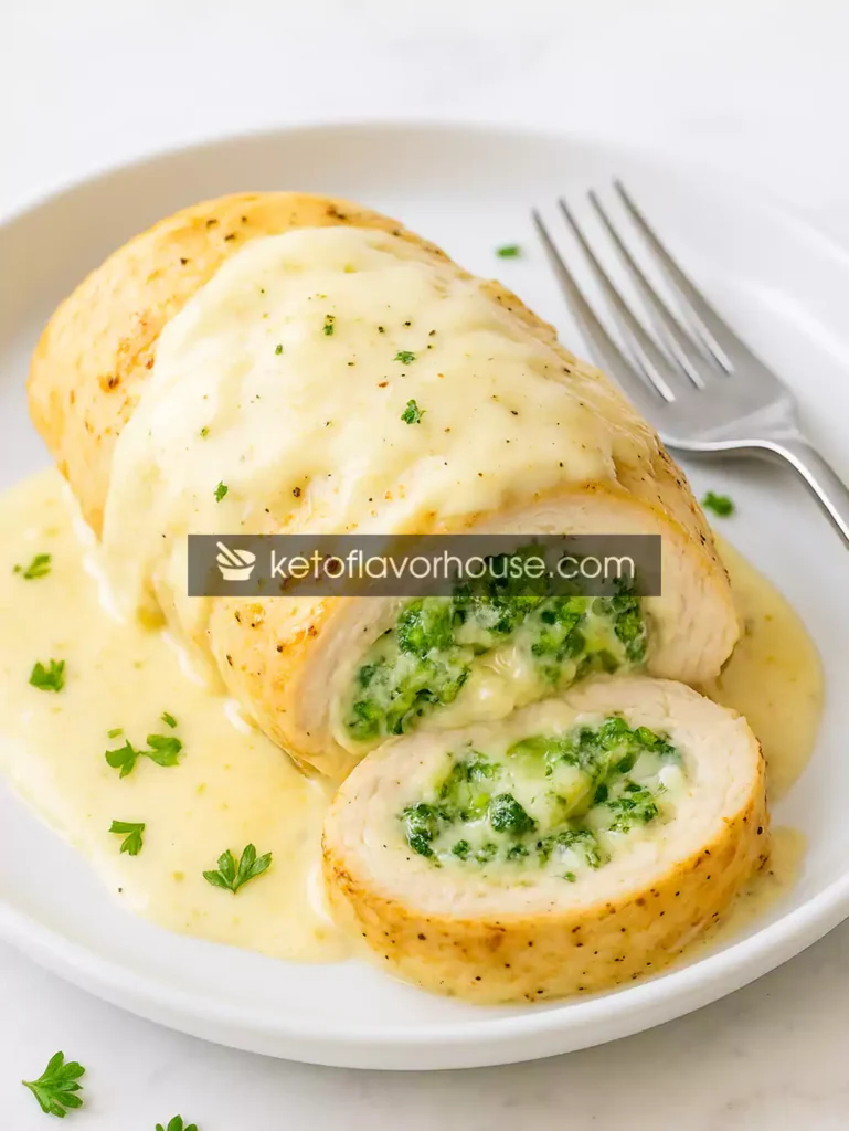 Bariatric Alfredo Chicken Roulade
