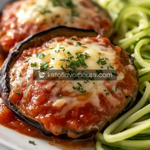 Bariatric Baked Eggplant Parmesan with Zoodles (Low-Carb & High-Protein)