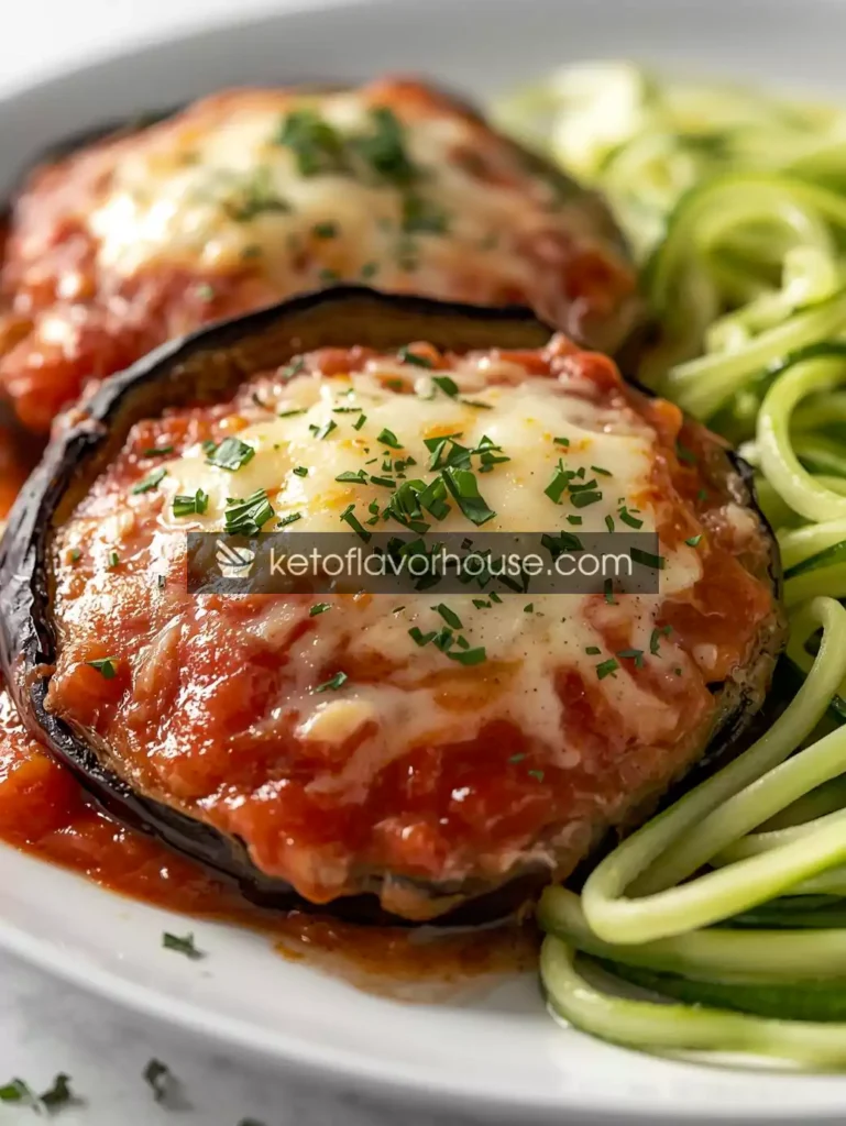 Bariatric Baked Eggplant Parmesan with Zoodles (Low-Carb & High-Protein)