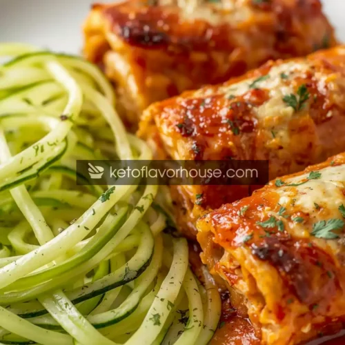 Bariatric Chicken Lasagna Roll-Ups with Zucchini Noodles (Low-Carb & High-Protein)