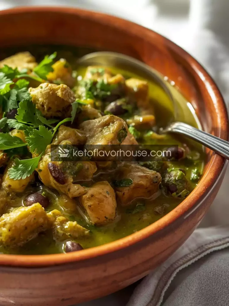 Bariatric-Friendly Chicken and Black Bean Verde Stew