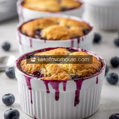 Bariatric No-Sugar Blueberry Cobbler Ramekins (Low-Calorie Dessert)